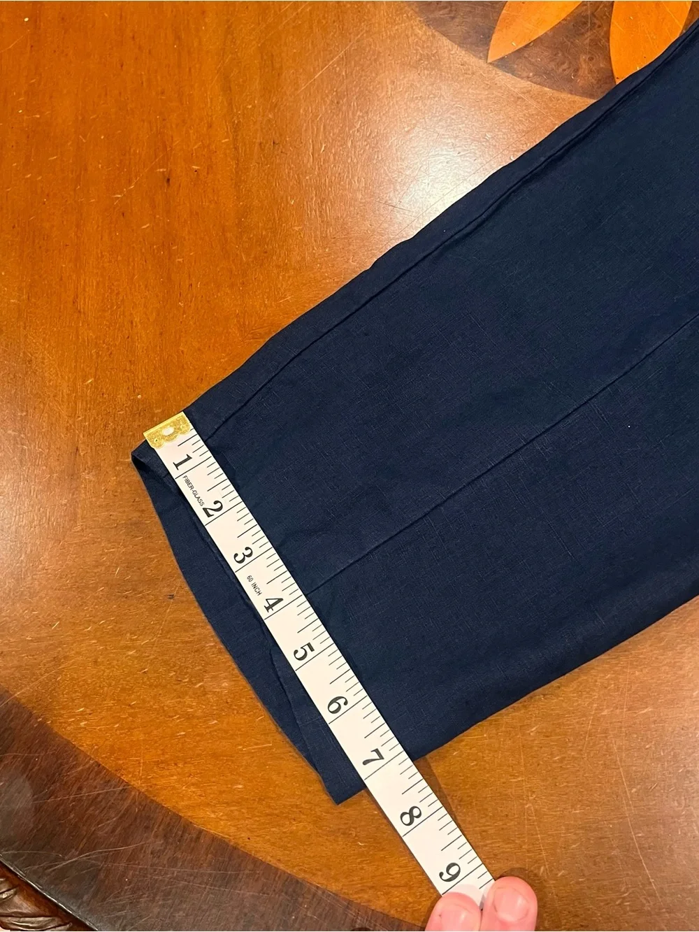 Quince Women’s 100% European Linen Flax Pull-On Pant Medium Navy Relaxed Fit
